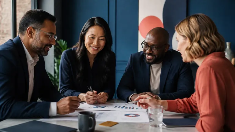 Retail partners collaborating around a table
